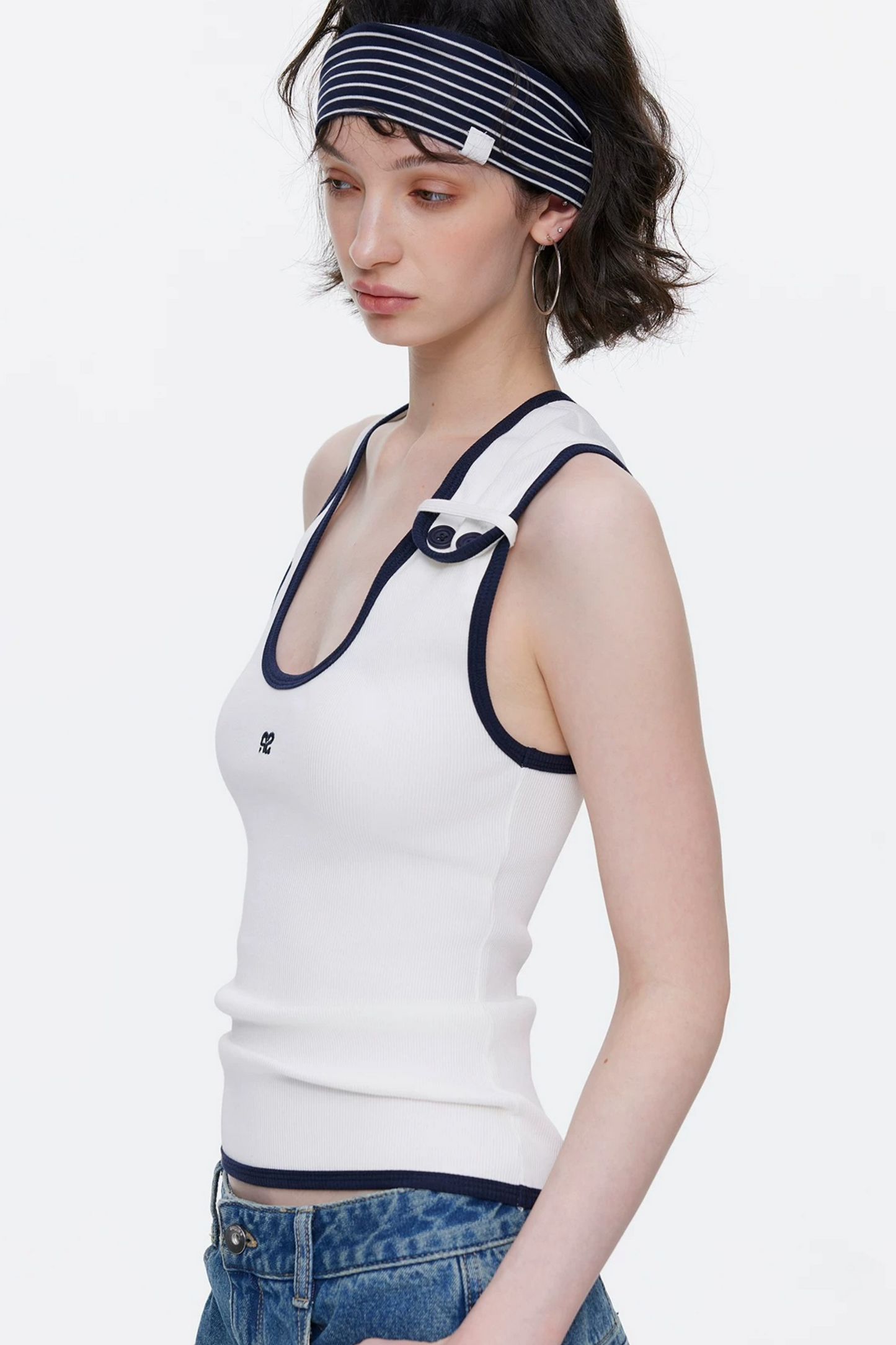 Asymmetrical Color-Blocking Tank Top
