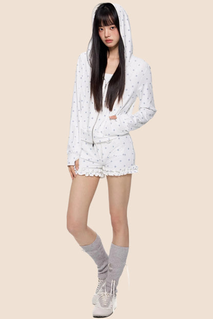 Summer Polka Dot Hoodie Set-Up