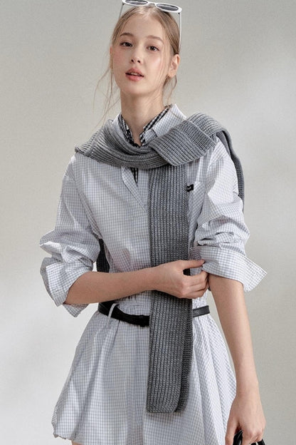 Sweater Shawl Plaid Shirt Dress