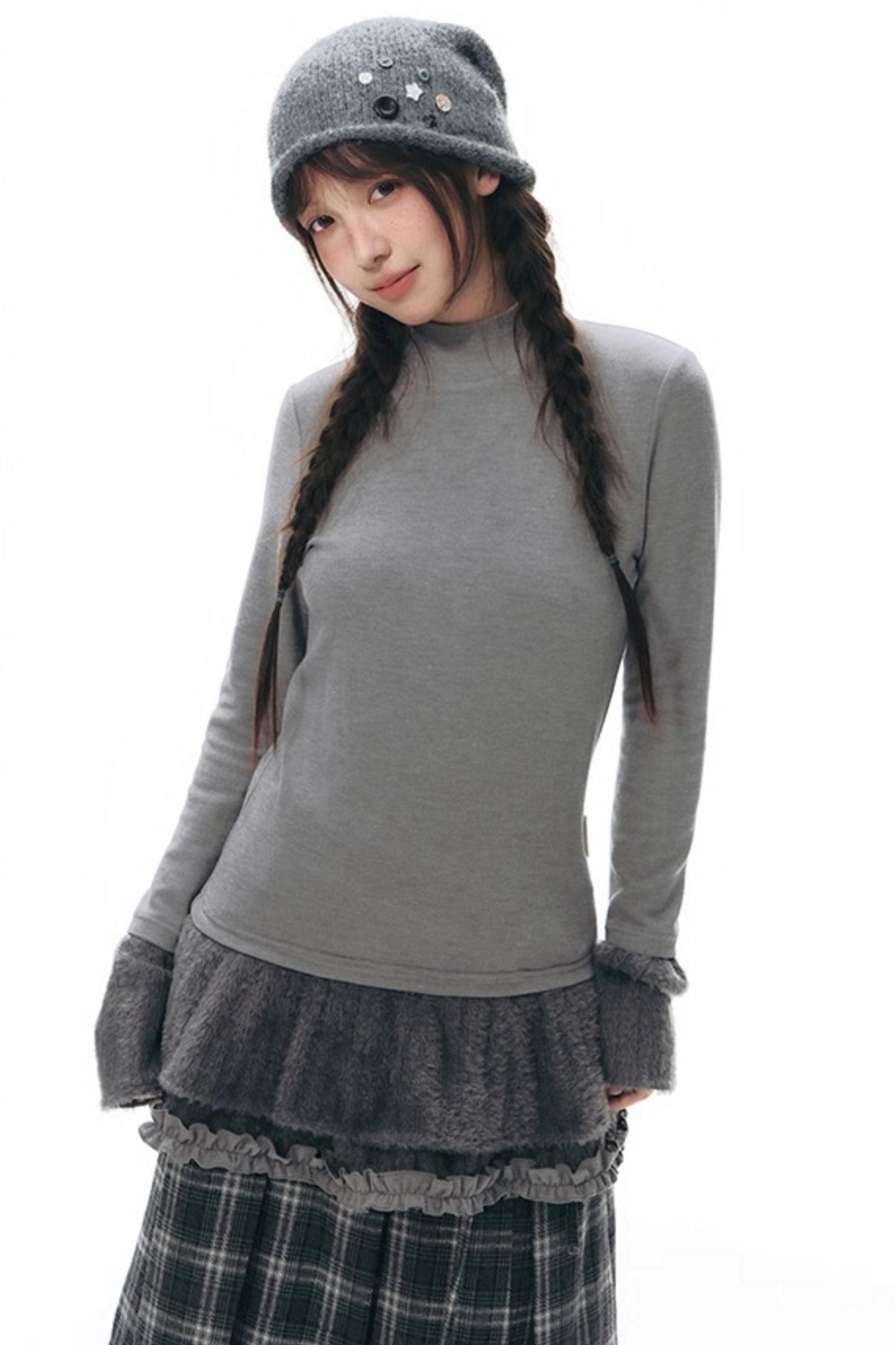 Lamb Wool Two-Piece Sweater Set-Up