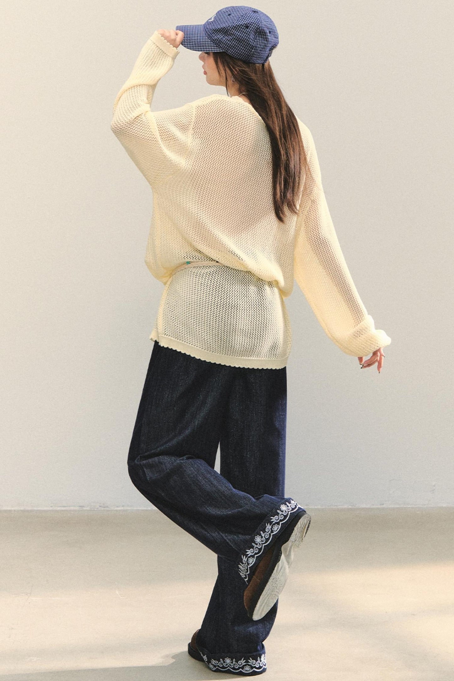 Floral Cutout Long Sleeve Top