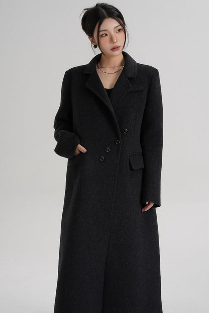 Reversible Long Shoulder Wool Coat