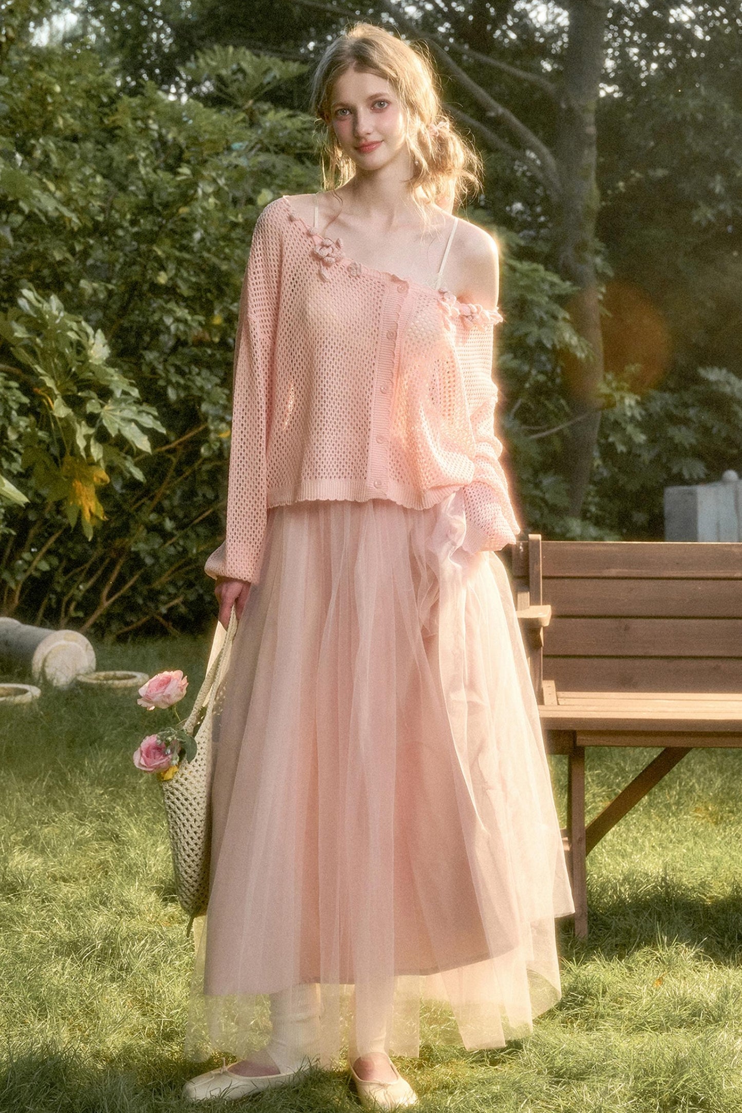 Galaxy Ice Silk Hollow Cardigan