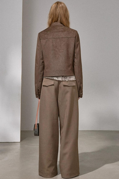Suede Tailored Short Jacket
