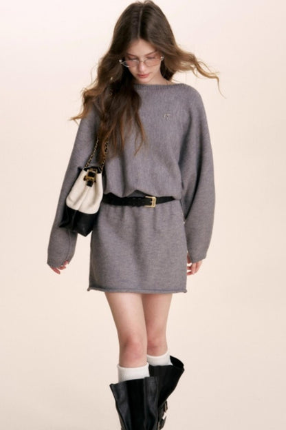 French Knit Off-Shoulder Dress