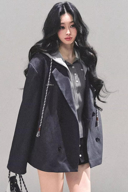 Minimalist Hooded Blazer