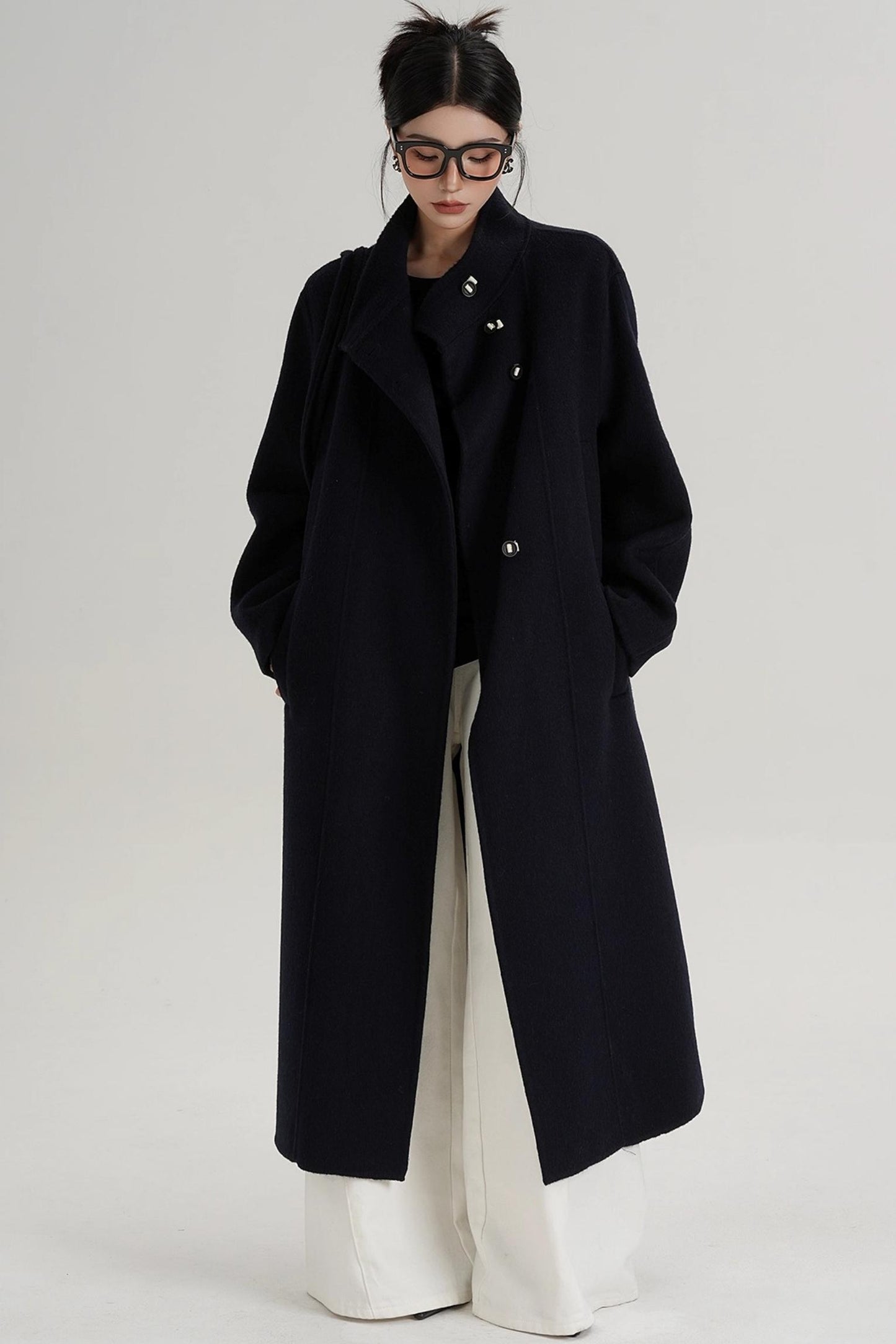 Temperament Stand-Up Woolen Coat