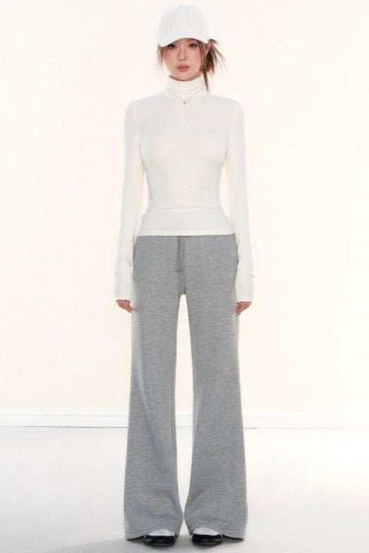 Lapel Fleece Slim Sweatshirt Jacket Set-Up