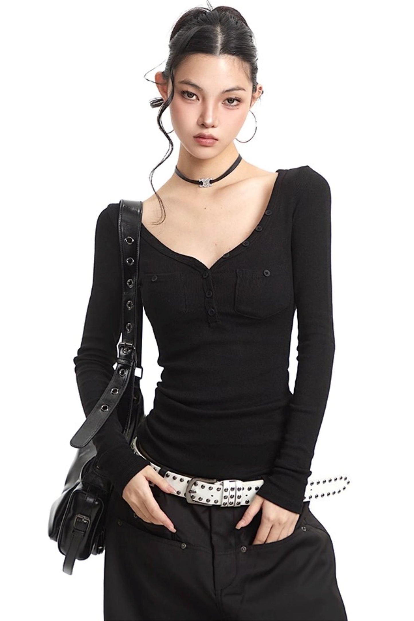 Slim Knit Long Sleeve Shirt