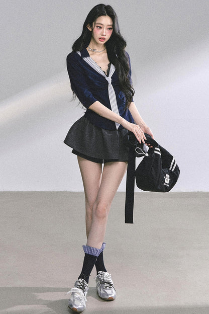 Autumn Slimming Polo Neck Shirt