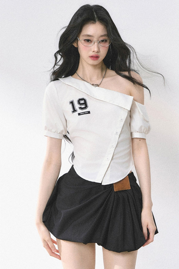 Pink Off Shoulder Stripe T-Shirt