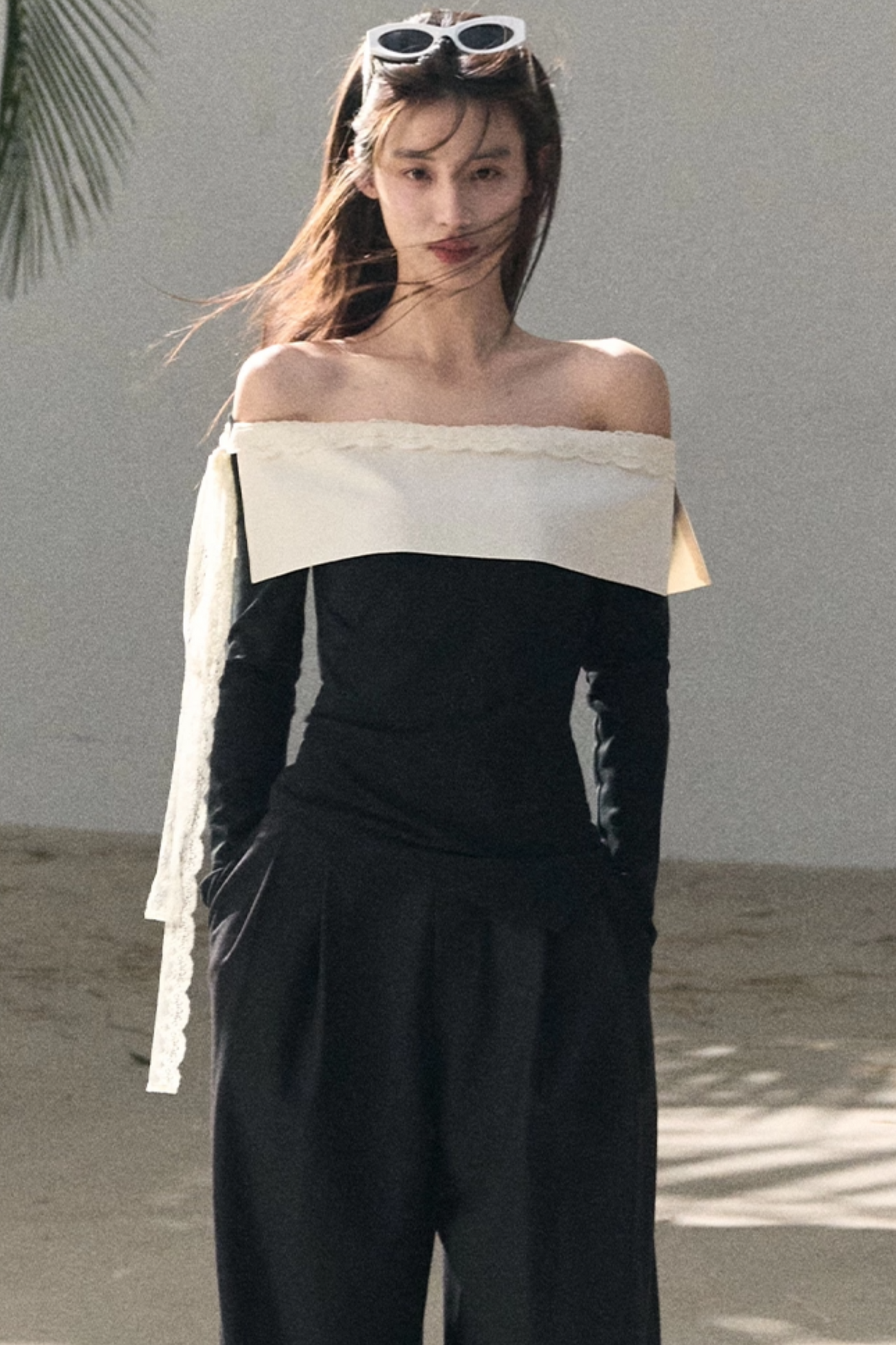 Sicilian Lace Knit Top Pants Set