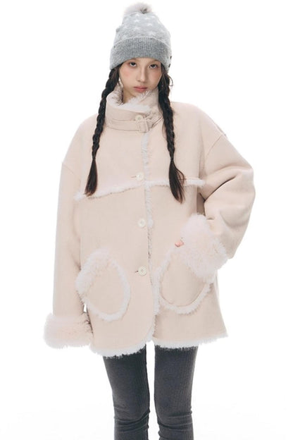 Reversible Polka Dot Fur Coat