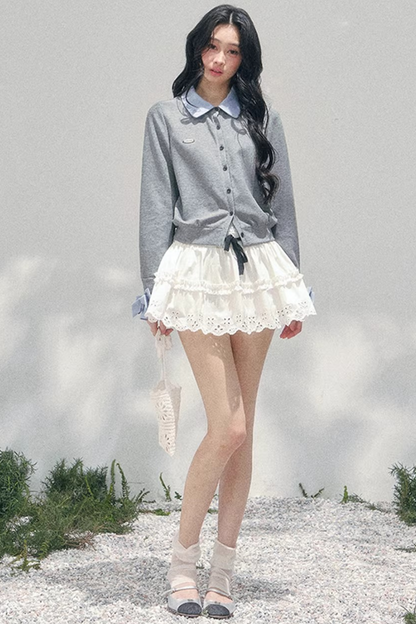 Spring White Half-Skirt