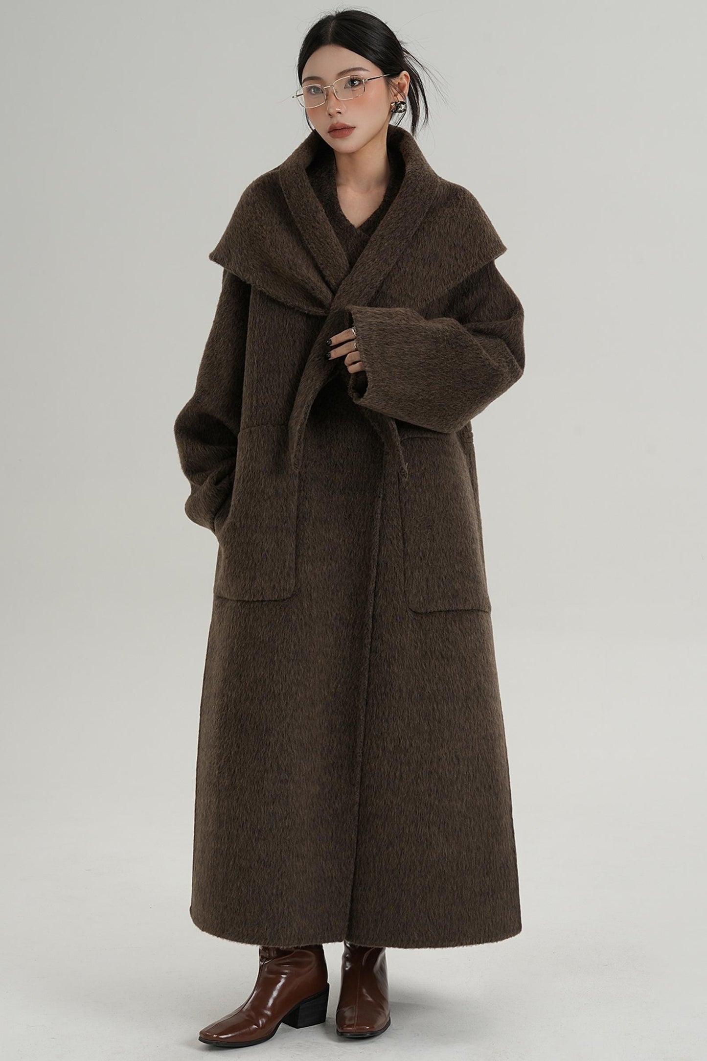 Woolen Elegance Long Jacket