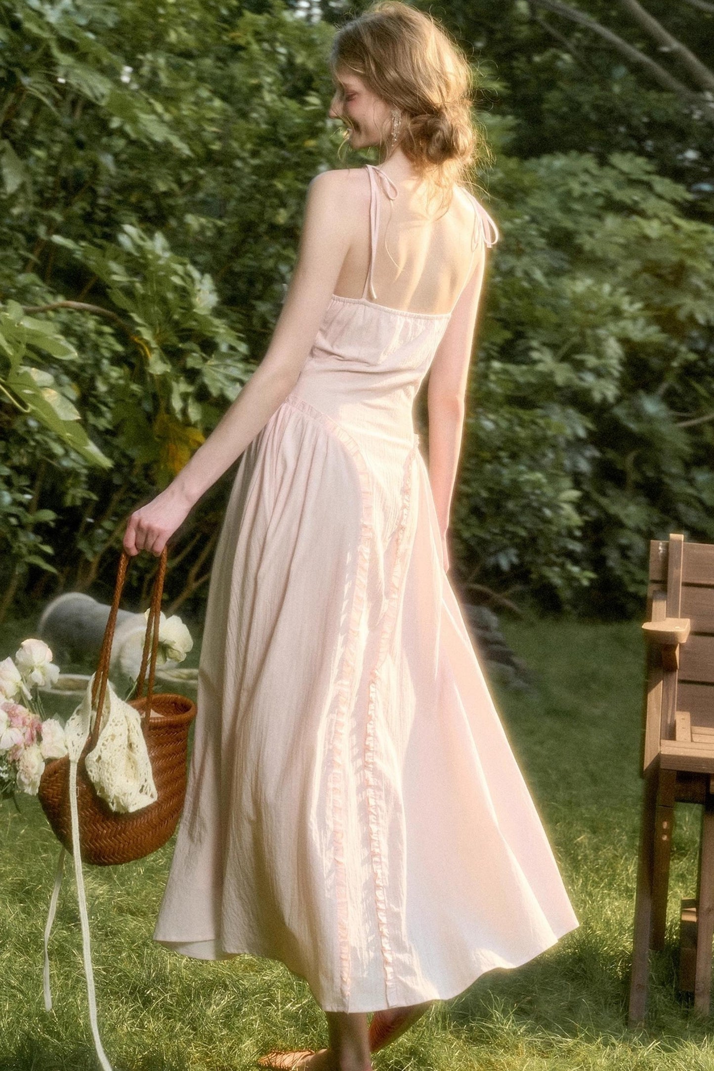 Rose Sea Halterneck Long Skirt