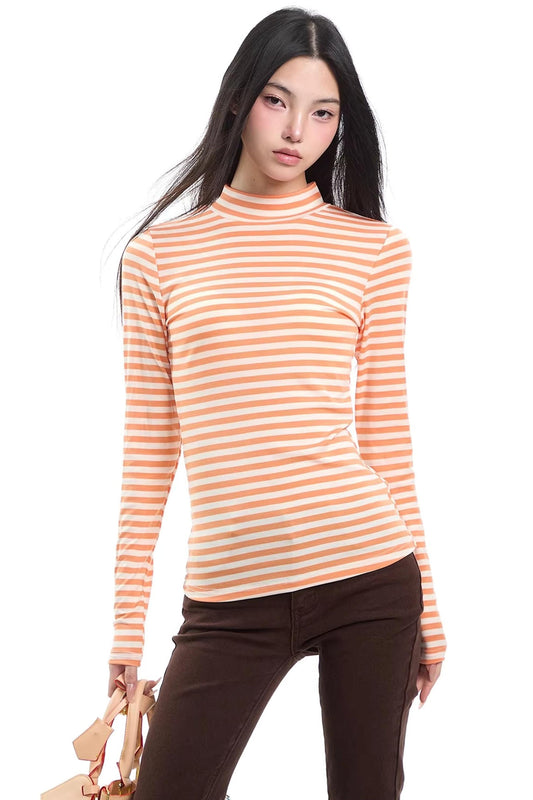 Retro Striped Slim-Fit Base Top