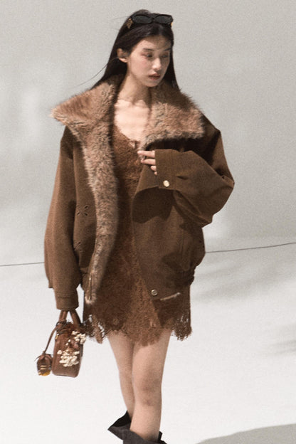 Velvet Lace Slim Silhouette Dress