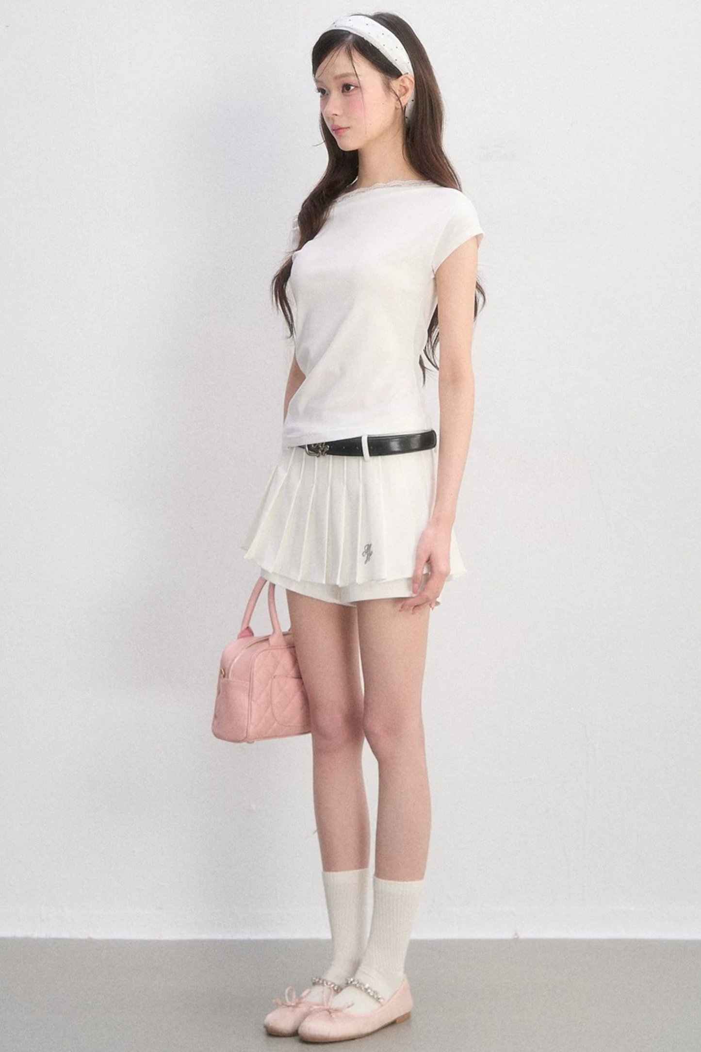 Off-Shoulder Lace-Up Blouse
