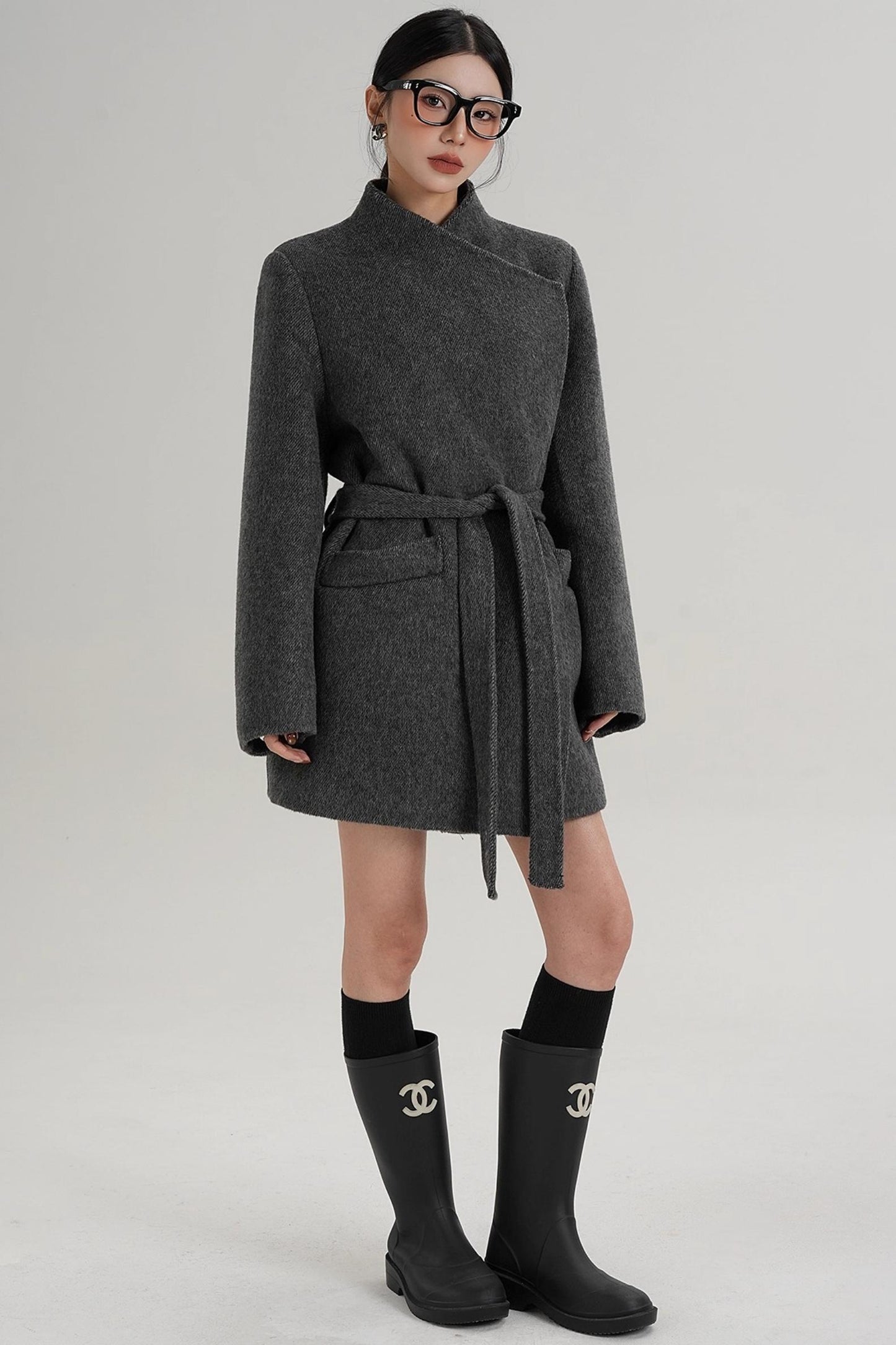 Elegant Wool Bathrobe Coat