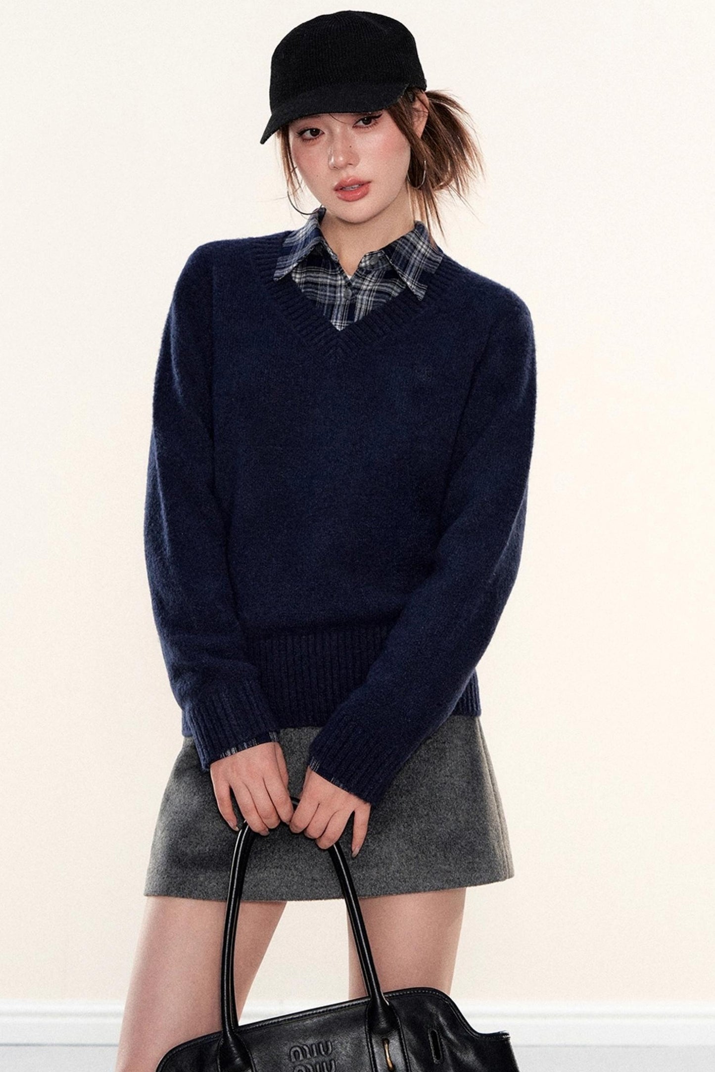 Woolen A-Line Culottes Skirt