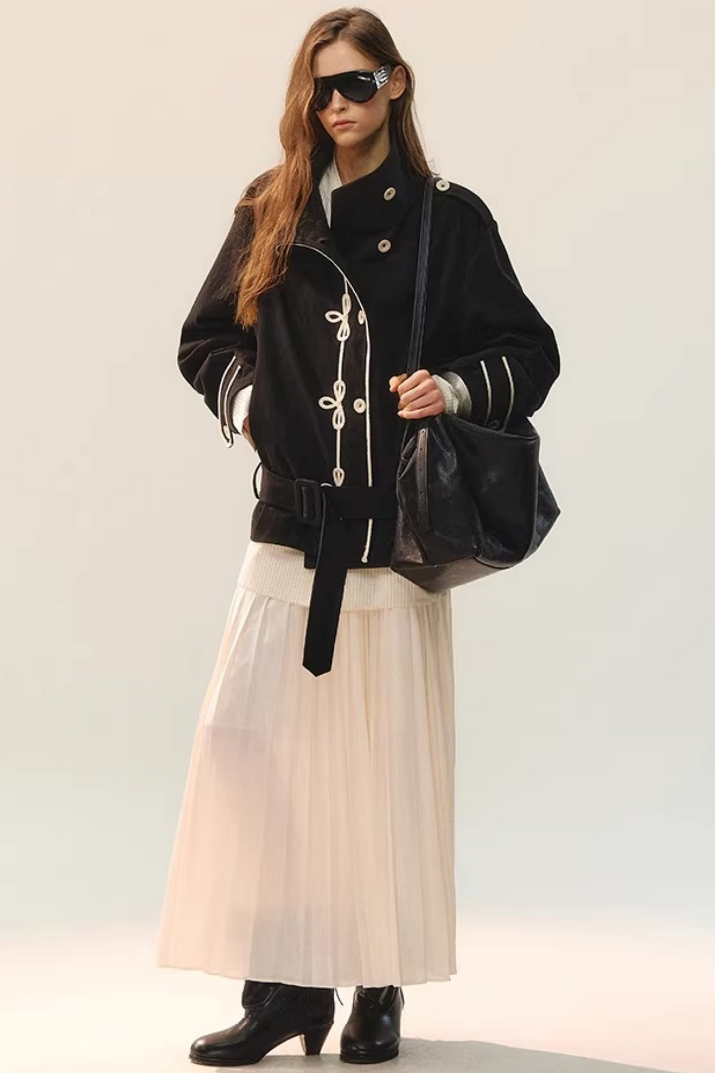 Jupe drapée bicolore