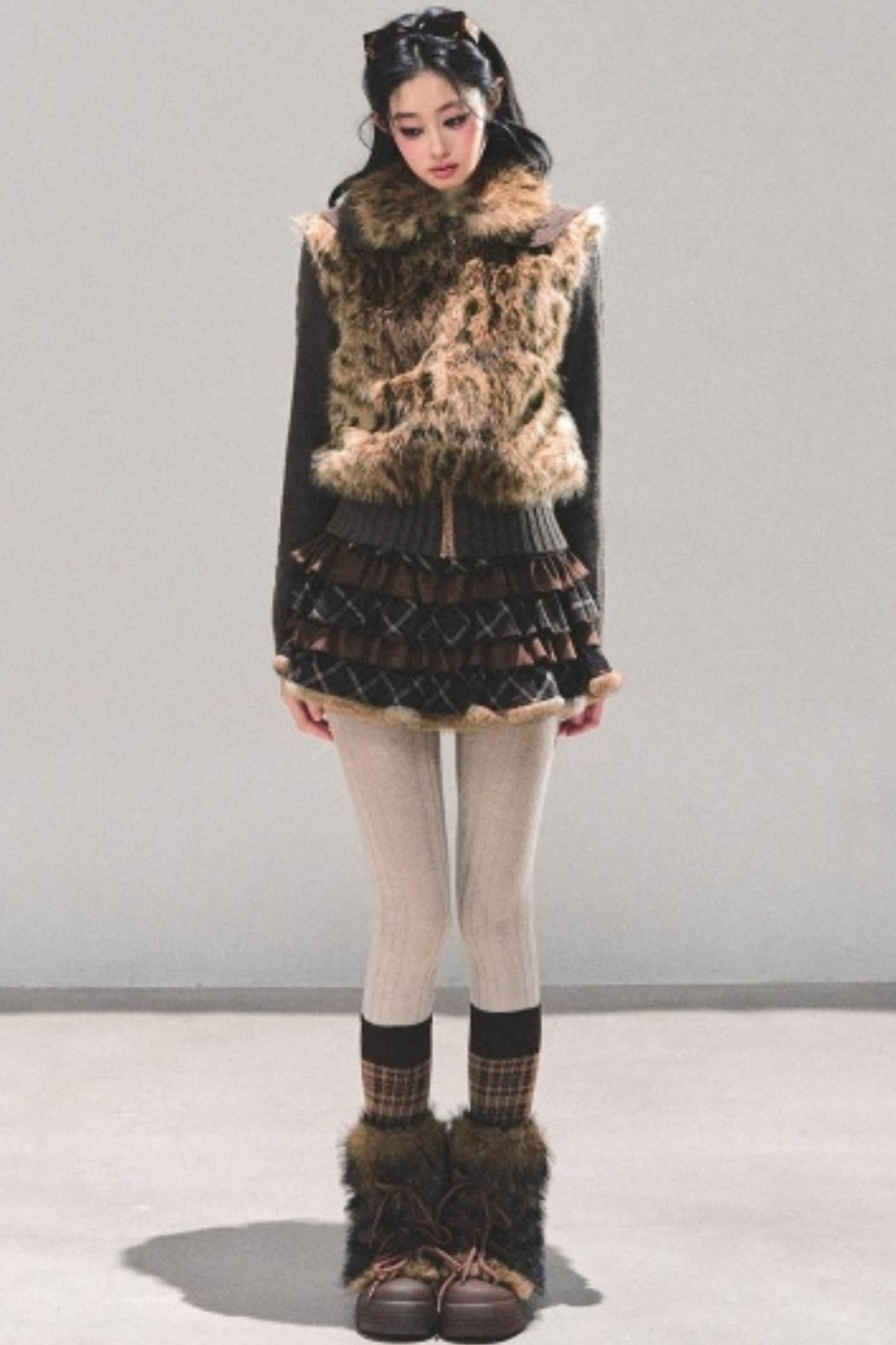 Eco-Friendly Fur Knit Coat