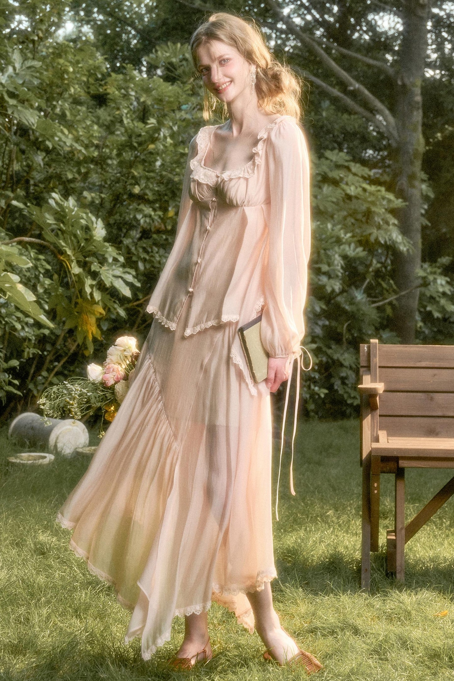 Elegant Vintage Tencel Air Fabric Two-Piece Set-Up