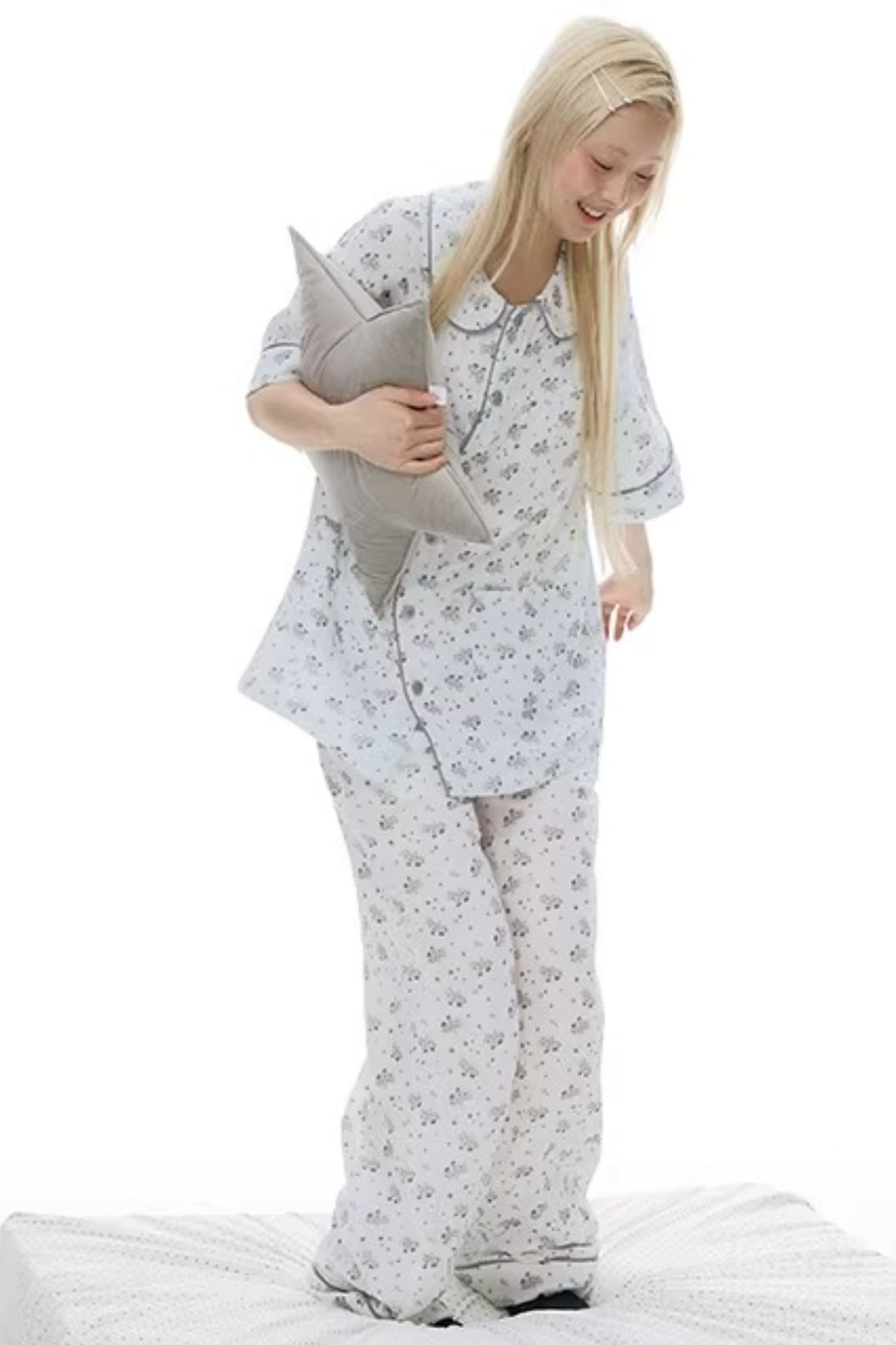 Pony-Printed Matching Pajama Set