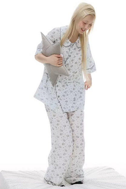 Pony-Printed Matching Pajama Set