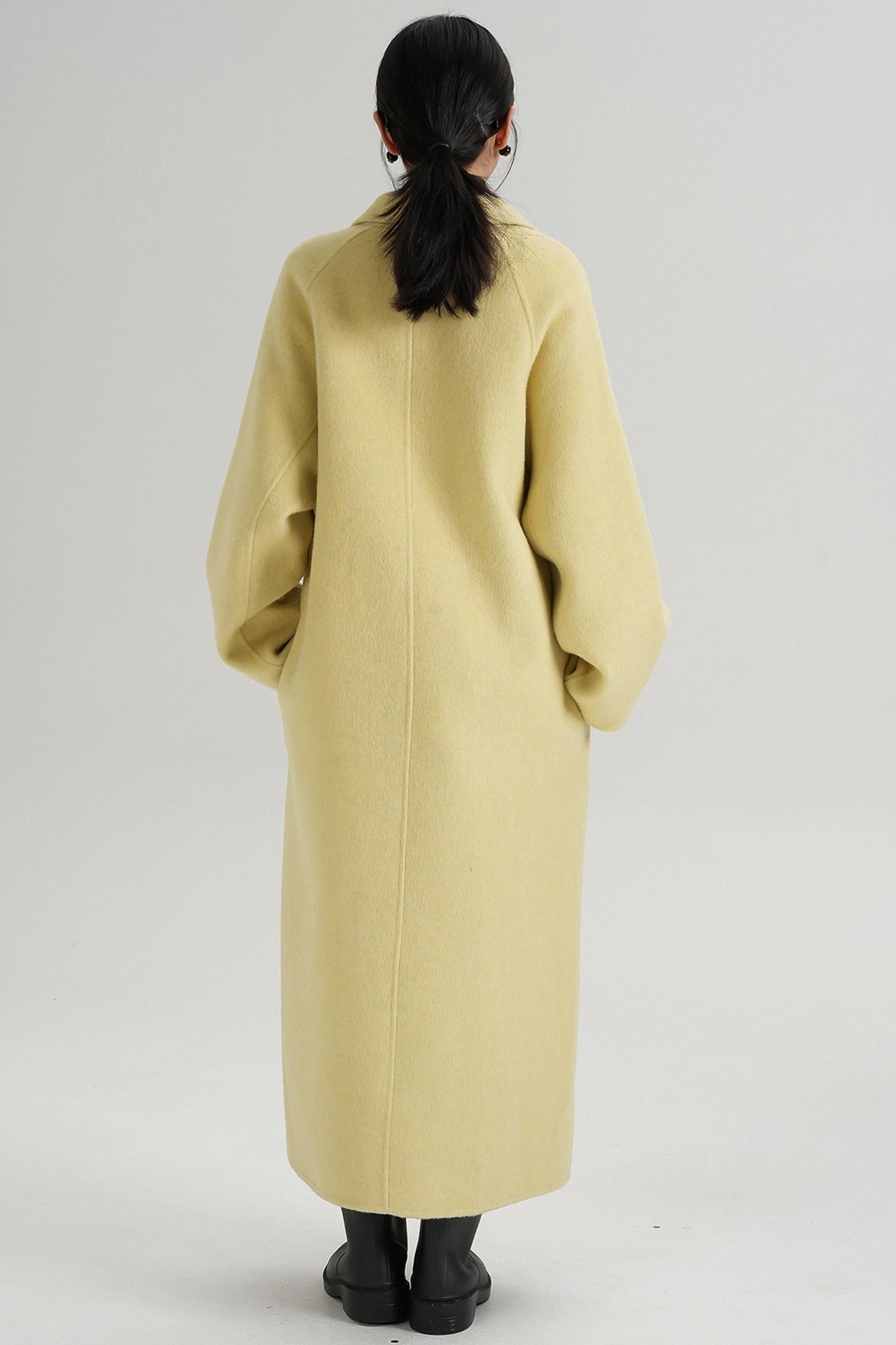 With Suit Collar Long Woolen Coat