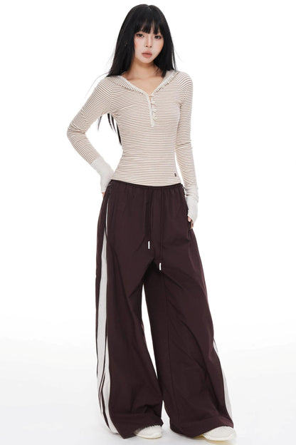 Striped Wide-leg Pants