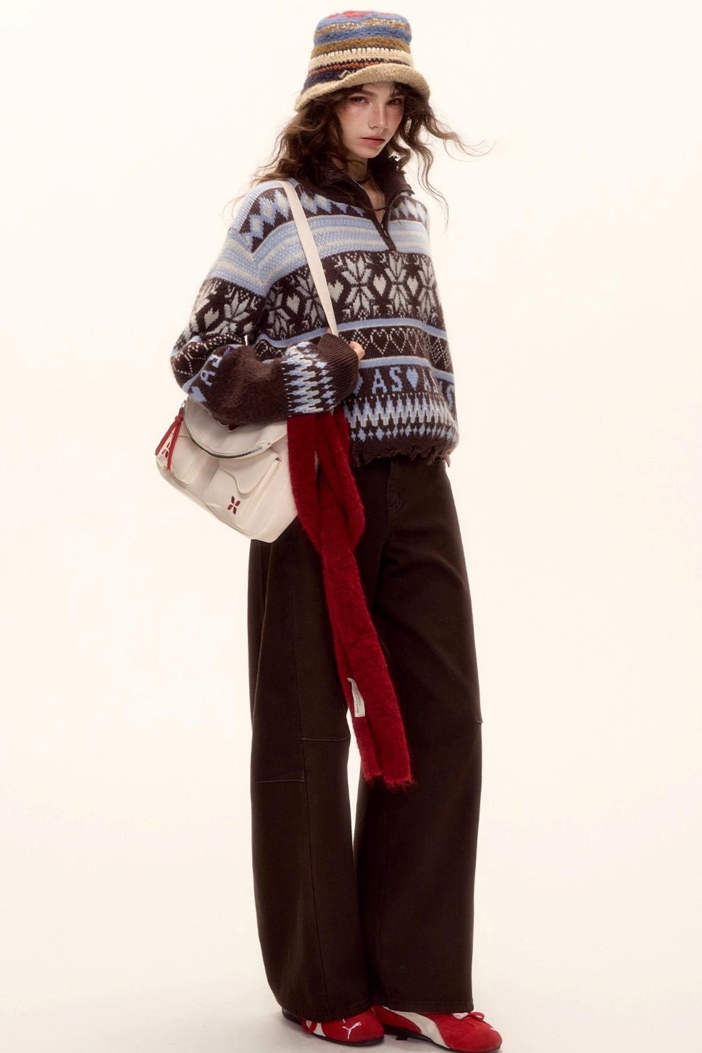 Fair Isle Knit Cardigan Set-Up