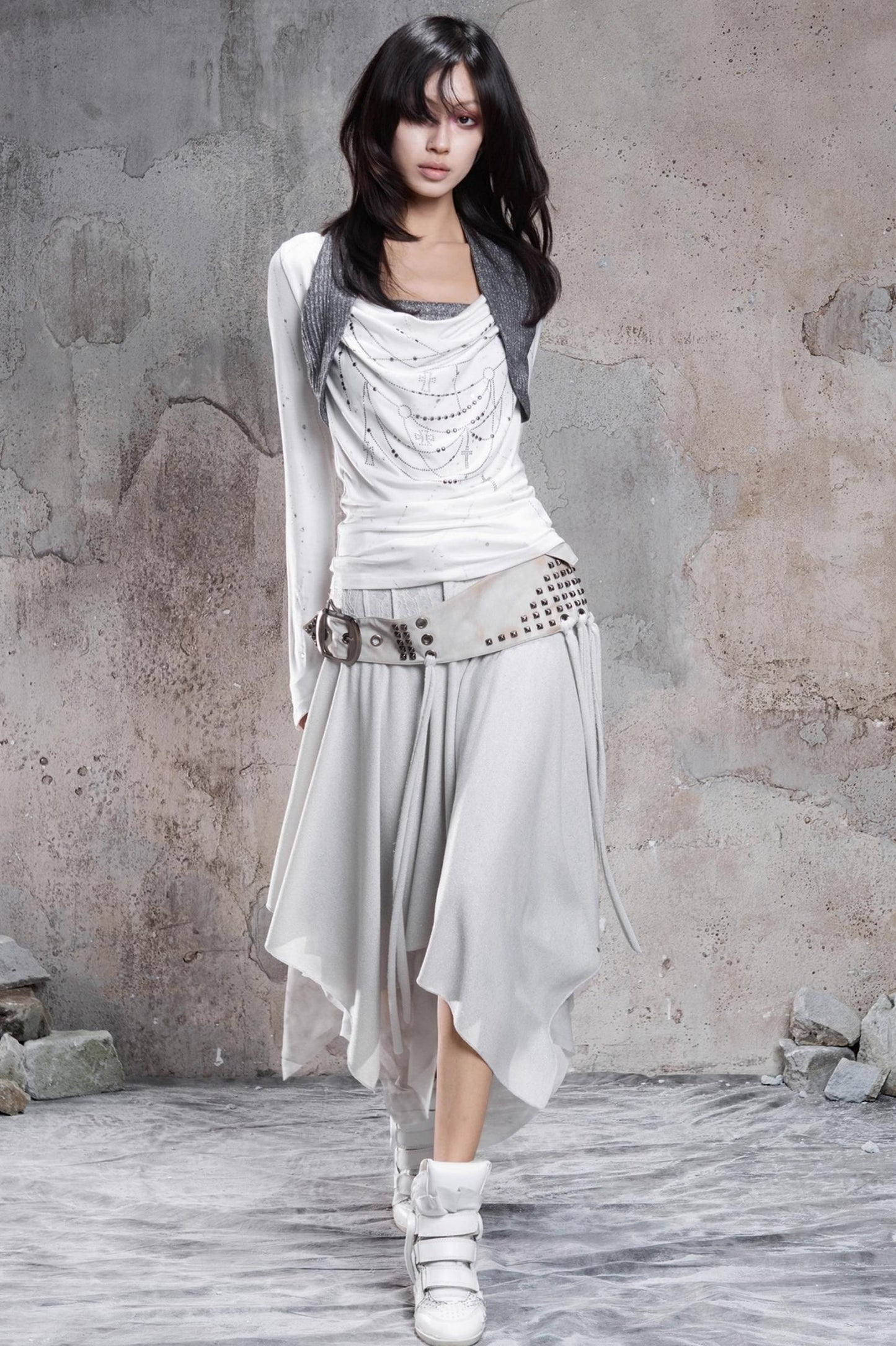 Diamond Collar Knit Top