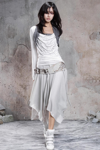 Diamond Collar Knit Top