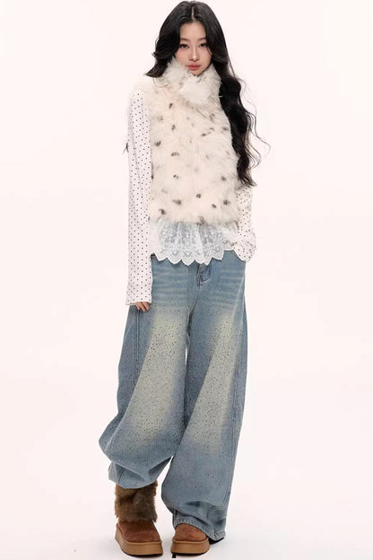 Galaxy Starry Wide-Leg Jeans