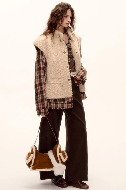 Reversible Fur Suede Vest Jacket