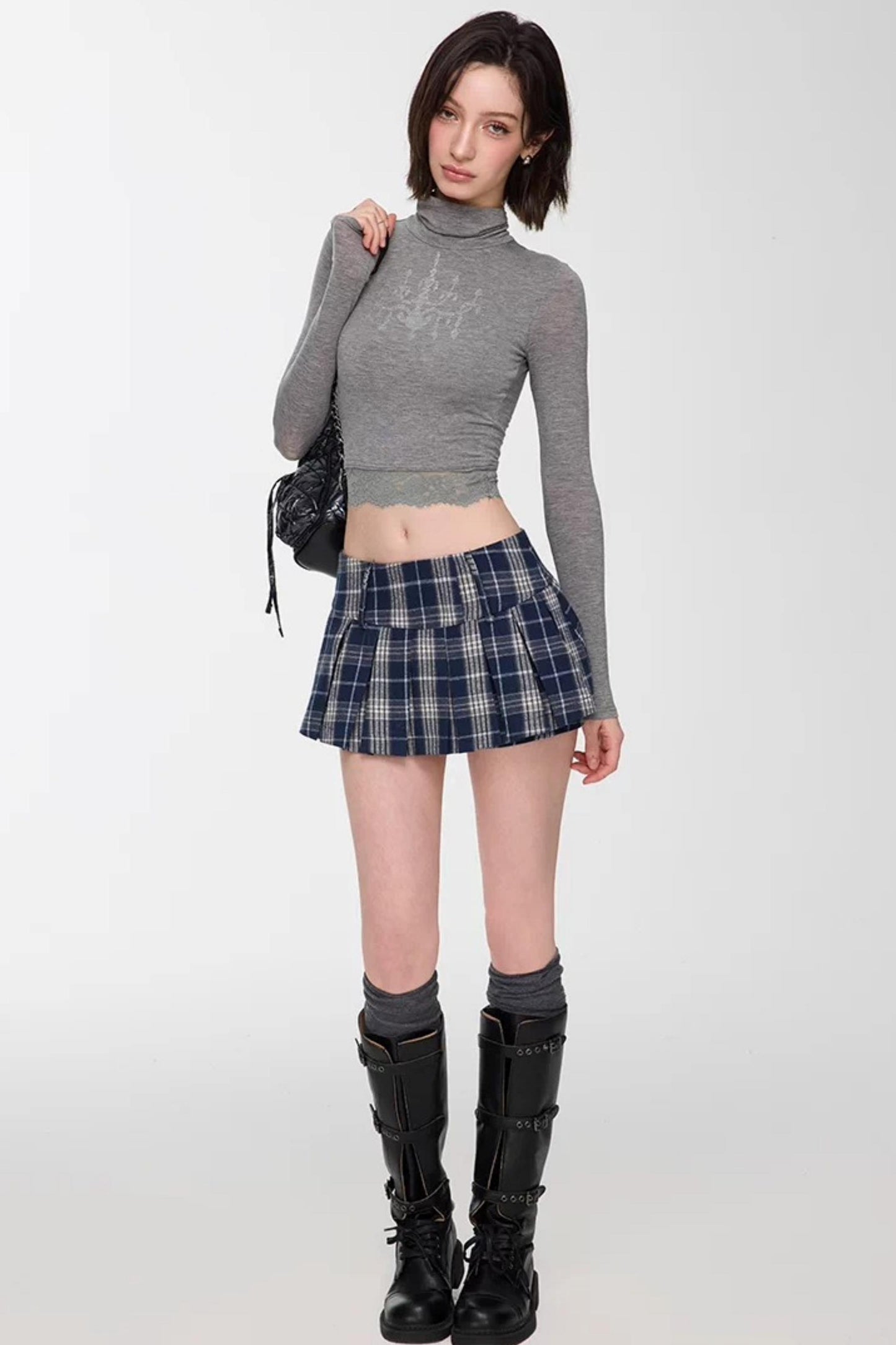 Rhinestone High-Neck Top