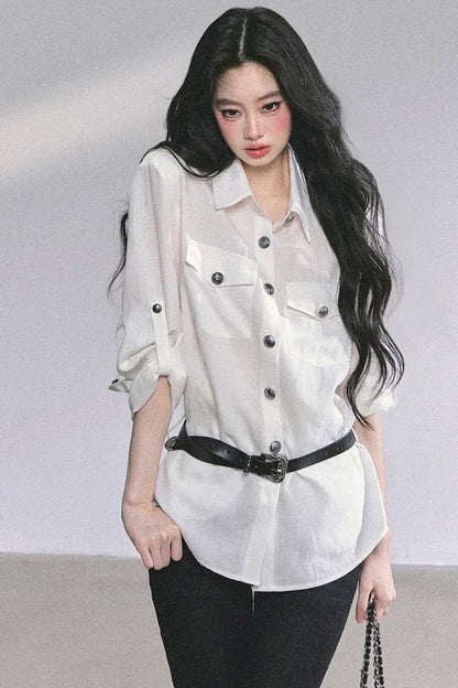 Autumn White Polo Shirt & Pants Set-Up