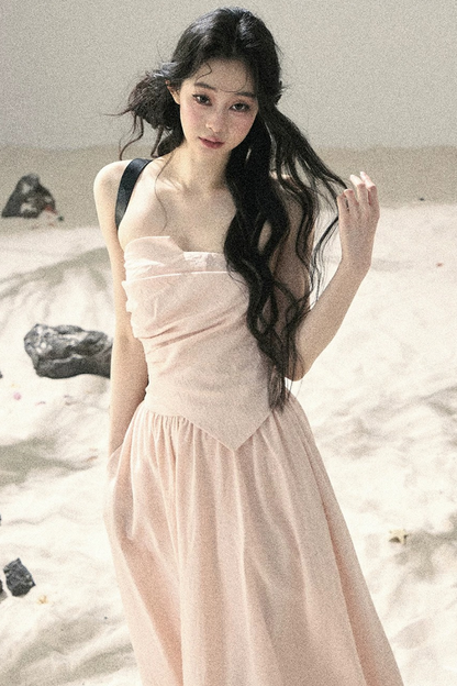 Cloud-Like Strapless Summer Dress