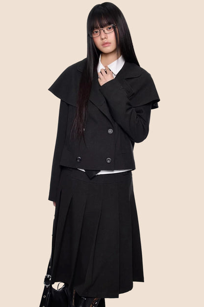 Doppelreihiger Cape-Mantel