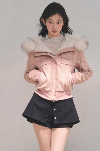 Hooded Faux Fur Winter Coat