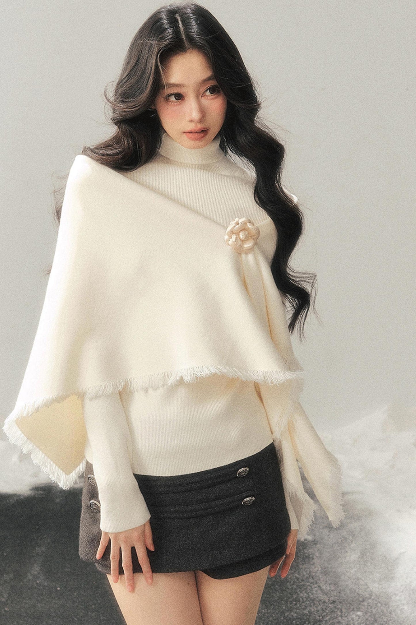 French Winter Turtleneck Sweater Set