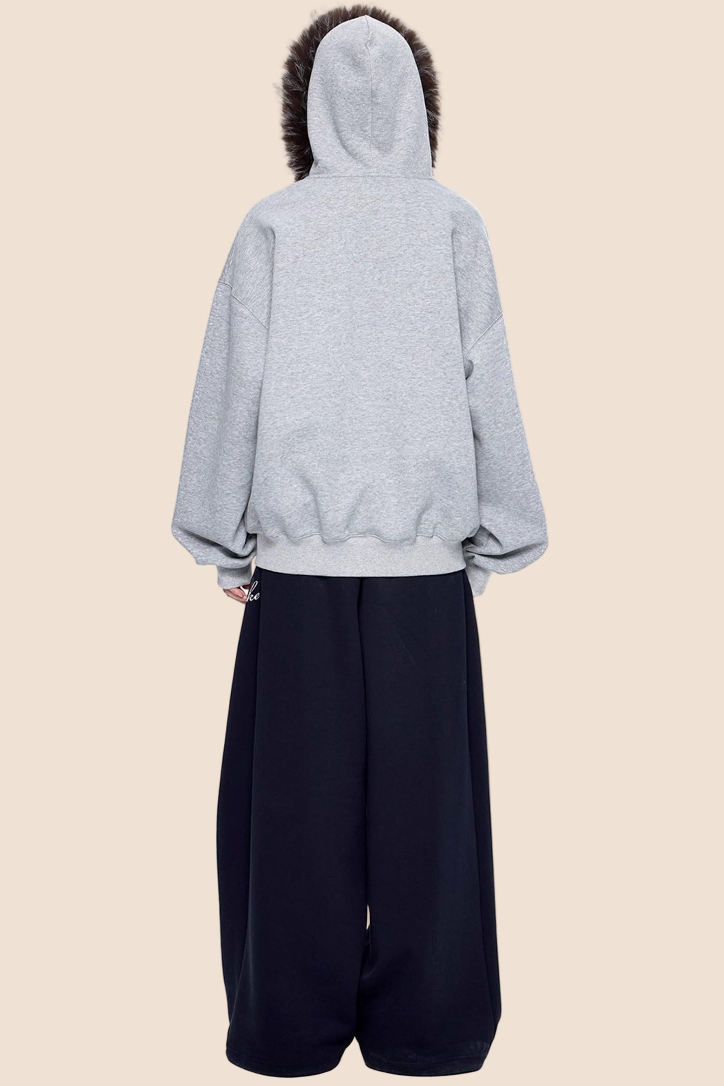 Hooded Embroidered Fleece Cardigan