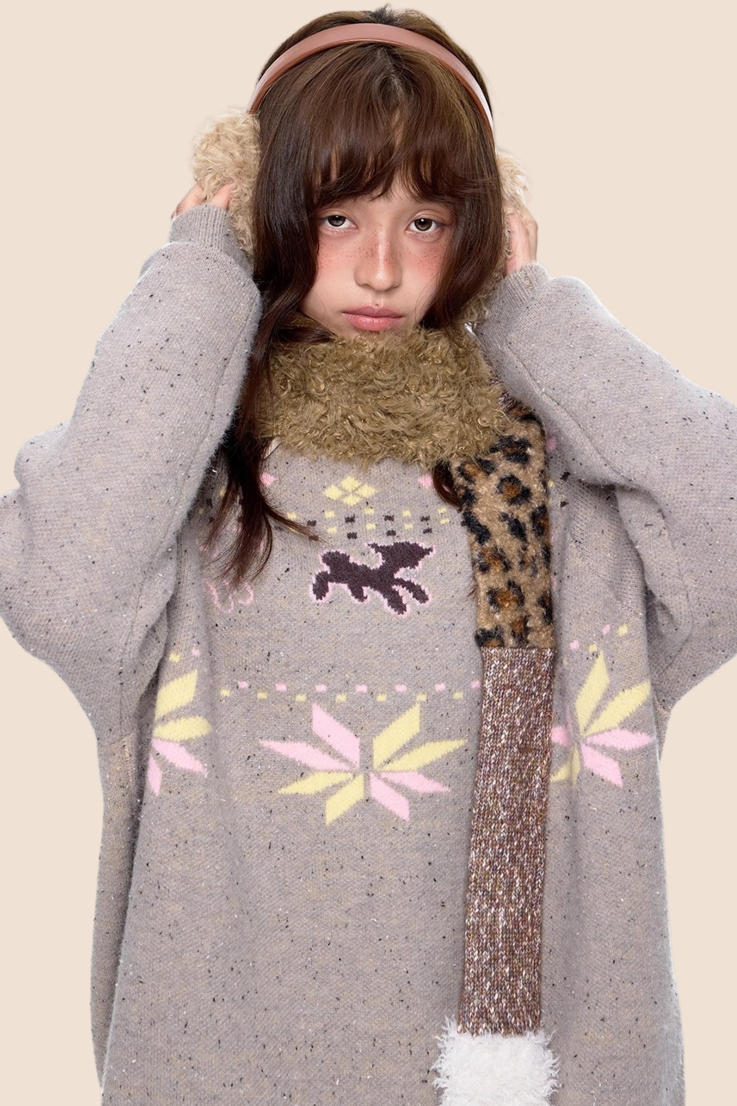 Vintage Fair Isle Loose Knit Sweater