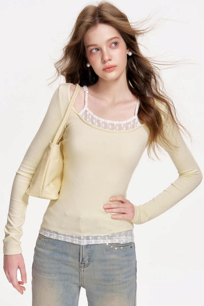 Custom-Dyed Wool Lace Top