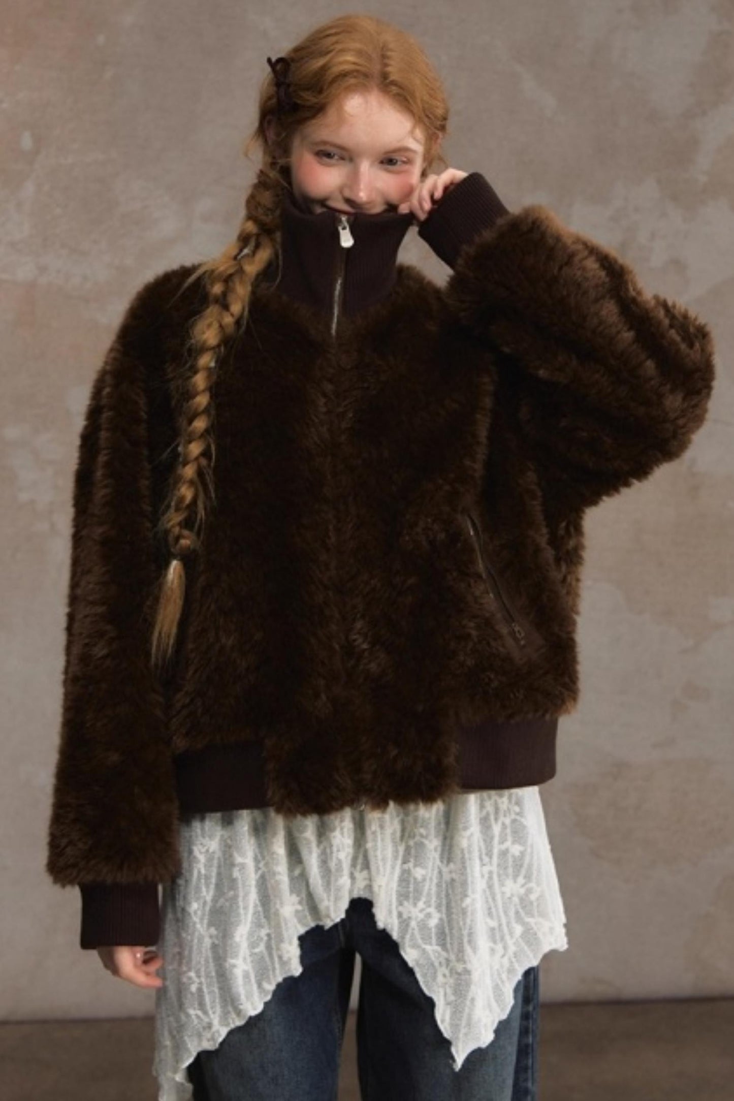 Thickened Lambswool Suede Jacket