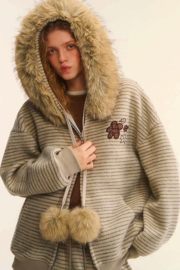 Retro Velvet Striped Jacket Set-Up