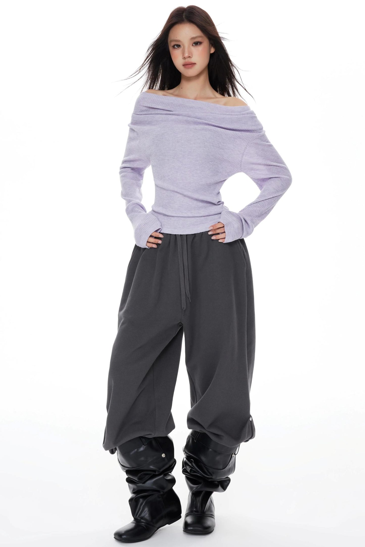 One-Shoulder Knit Sweater