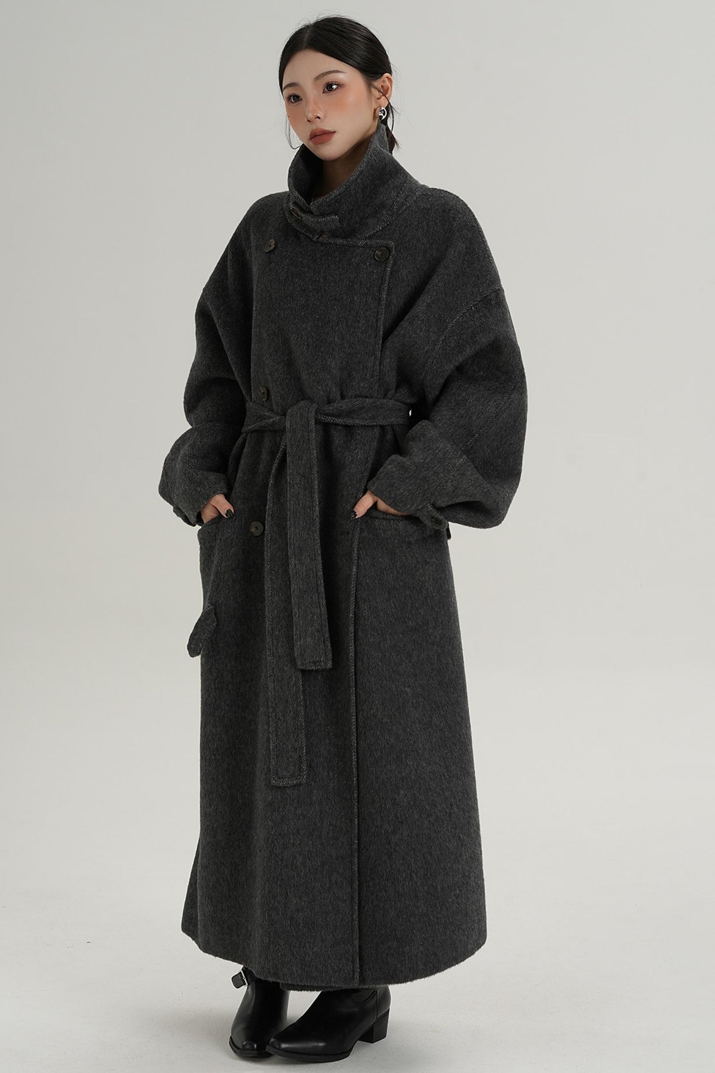 Woolen Silhouette Long Coat